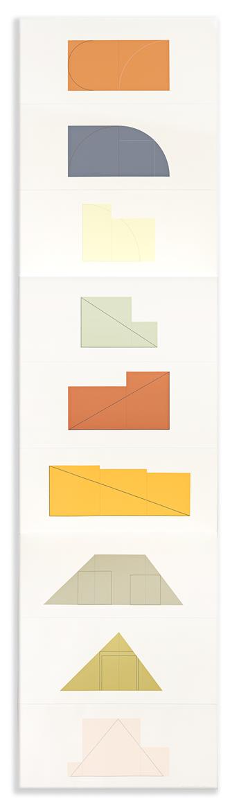 ROBERT MANGOLD (1937 - ) A Book of Silk Screen Prints, Multiple Panel Paintings.